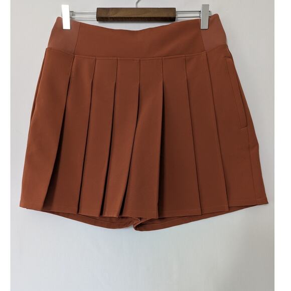 Athleta Endless Pleated Skort In Rust Orange Tennis Golf Athleisure Womens 8 New - Picture 2 of 12